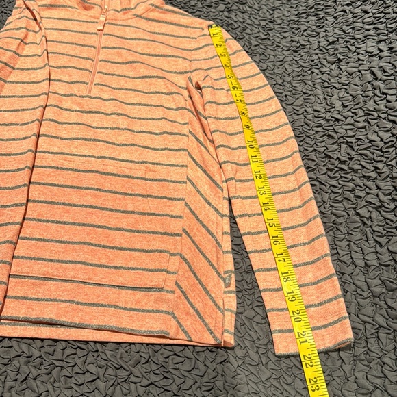 Talbots Pink & Gray Stripes Long Sleeve Zipper Top Size P - Picture 8 of 8